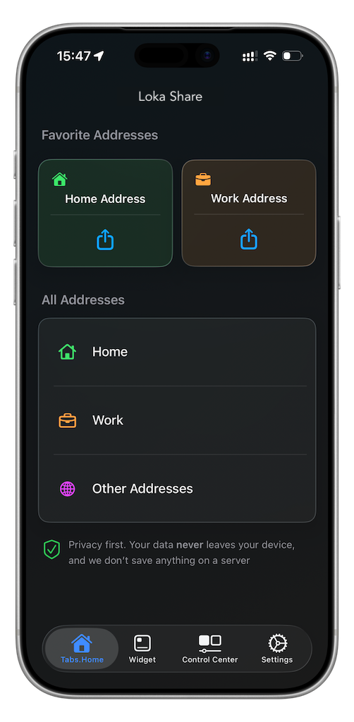 Loka Share app screenshot on iPhone